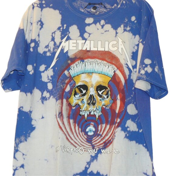 New- Metallica In Vertigo You Will Be Blue Tie-Dye Short Sleeve Tee Shirt L & XL - Picture 2 of 4